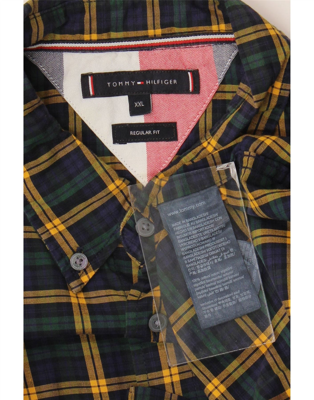 Koszula męska Tommy Hilfiger o regularnym kroju 2XL, wielokolorowa, bawełniana w kratę