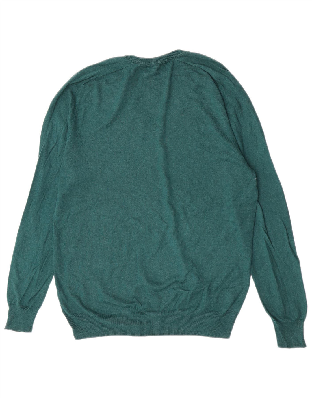 Męski sweter Massimo Dutti z dekoltem w kształcie litery V, mały, zielony, jedwabny