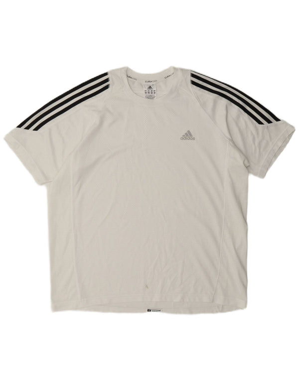 Adidas Męski T-shirt Climacool Top Duży Biały Poliester