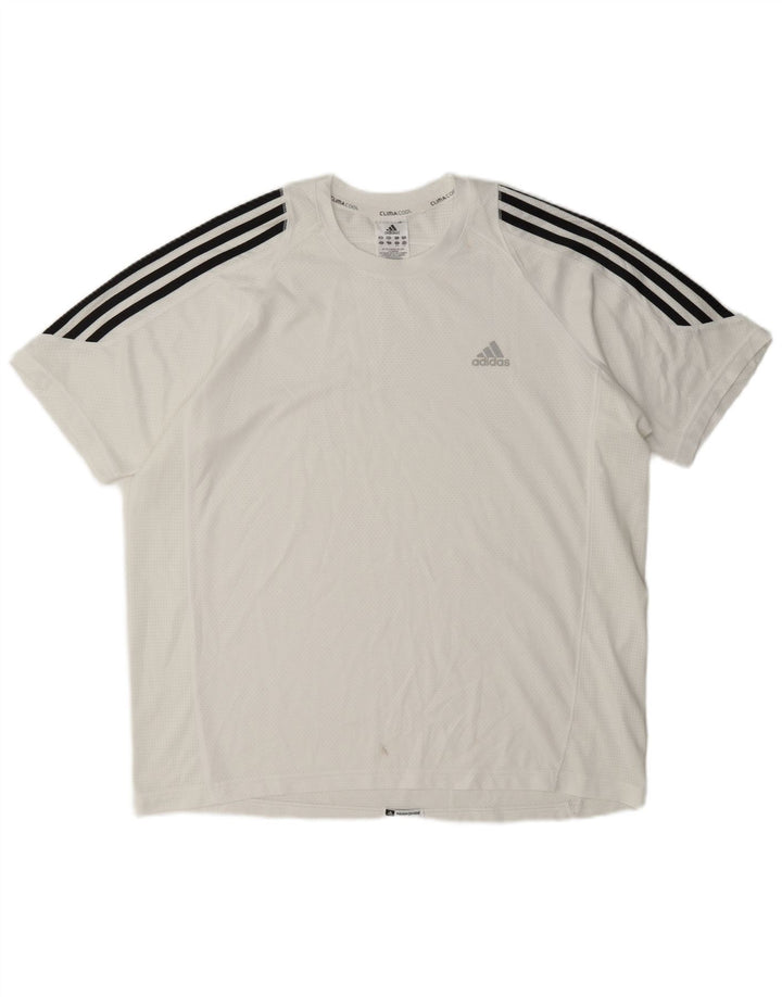 Adidas Męski T-shirt Climacool Top Duży Biały Poliester