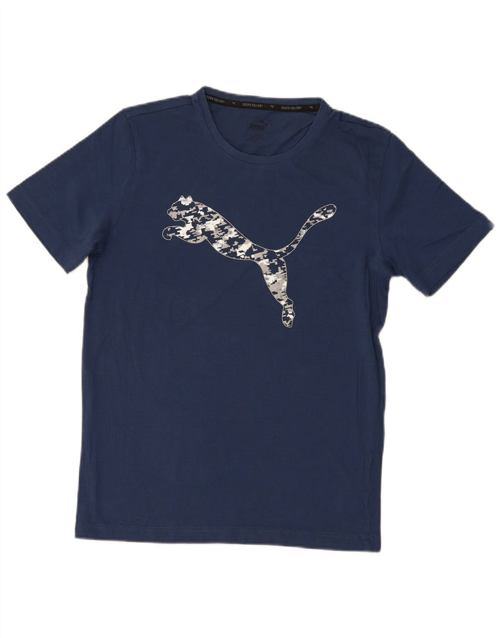 PUMA Mens Graphic T-Shirt Top Small Navy Blue Cotton