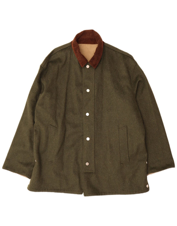 Dwustronny płaszcz męski Aquascutum UK 42 XL zielony