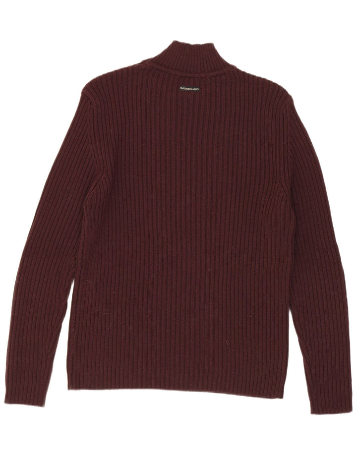 Marlboro Classics Męski sweter z golfem, średni burgund