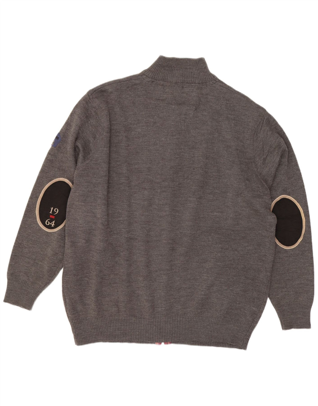 Sweter męski w stylu vintage, 5XL, szara wełna merynosów