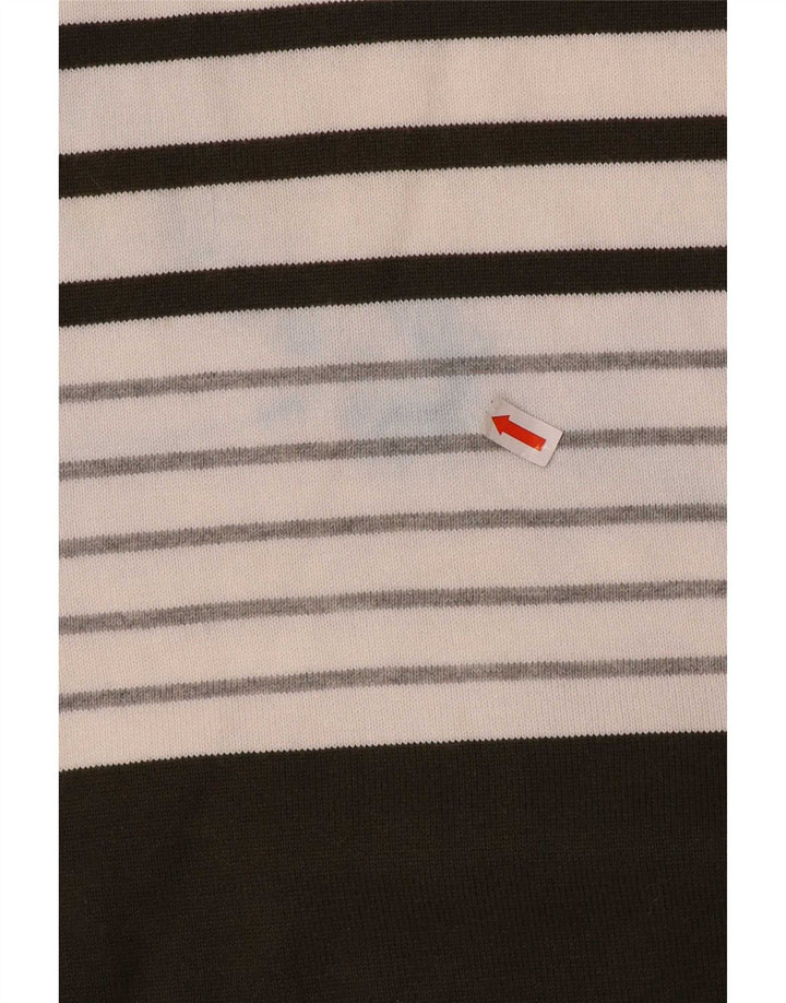Męski sweter Kappa z dekoltem w łódkę, duży, szary, bawełniany w paski