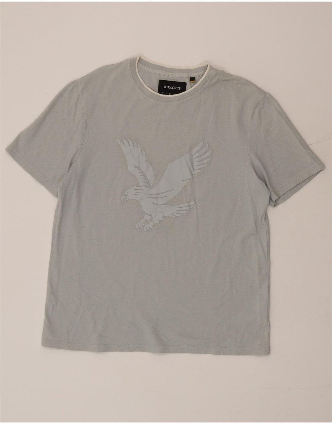 Lyle & Scott Męski T-shirt z grafiką o swobodnym kroju, średni niebieski, bawełniany
