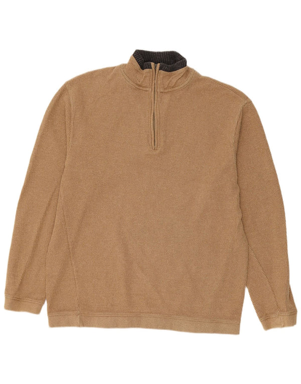 Damski sweter zapinany na zamek Watson IT 52/54, duży, beżowy, bawełniany