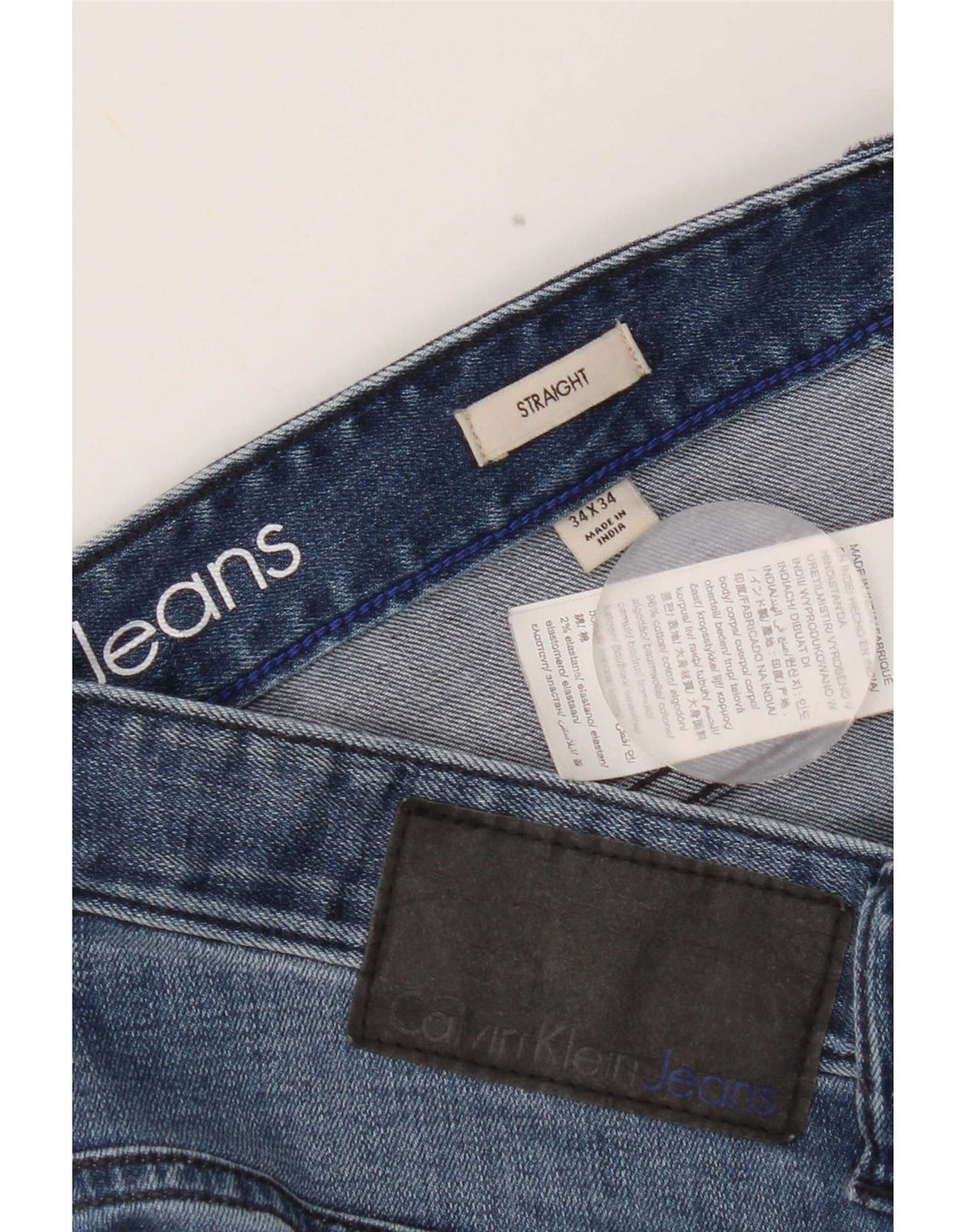 Męskie jeansy Calvin Klein w trudnej sytuacji W34 L34, niebieska bawełna