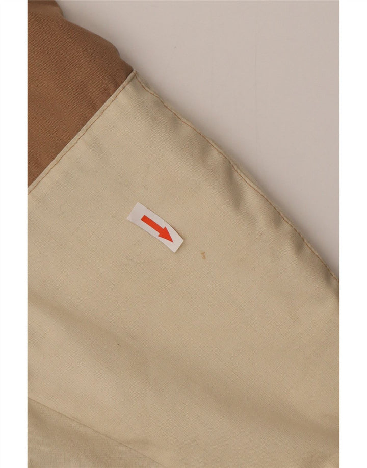 Męska kurtka wiatrówka z kapturem w stylu vintage IT 46 Mały beżowy blok kolorów