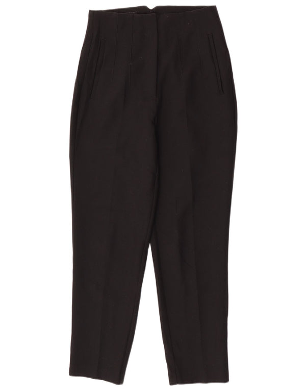 Zara Womens High Waist Tapered Casual Trousers Small W26 L27 Black
