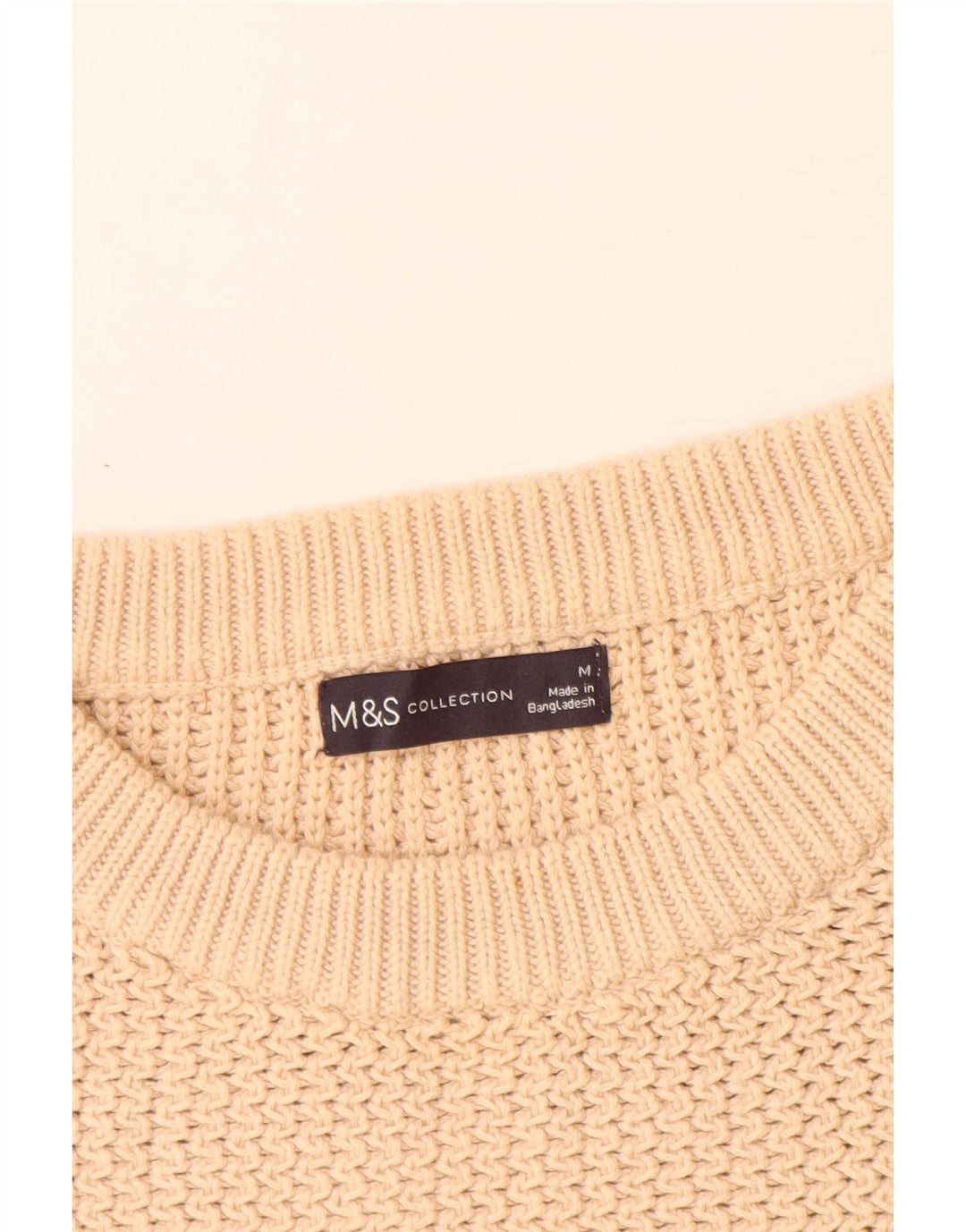 Sweter damski Marks & Spencer z okrągłym dekoltem, UK 14, średni beż