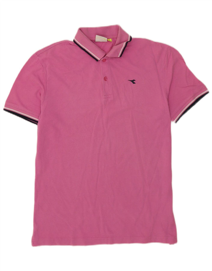 Męska koszulka polo Diadora XL w różowe paski