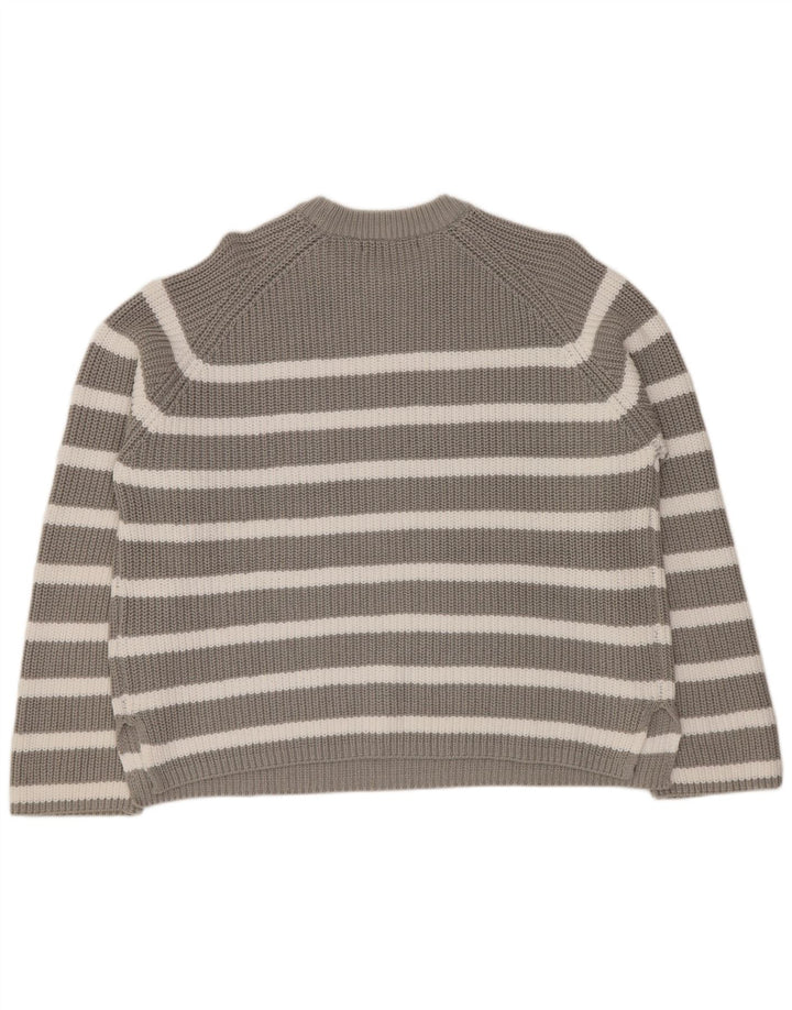 MARKS & SPENCER Damski sweter z okrągłym dekoltem UK 16, duże szare paski