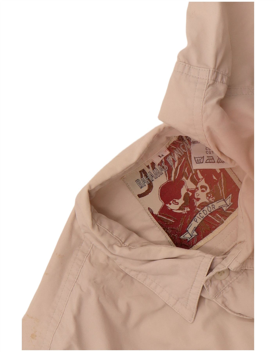 Koszula męska z krótkim rękawem w stylu vintage, duża, biała, bawełniana