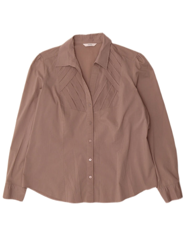 Damska bluzka koszulowa Marks & Spencer UK 18 XL, szara bawełna