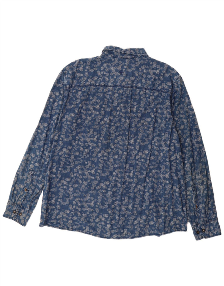 Koszula męska Fat Face 2XL, niebieska, bawełniana w kwiaty