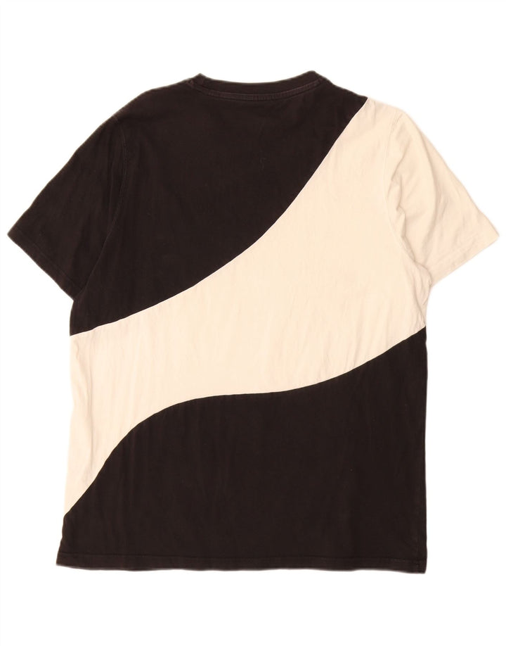 T-shirt męski Puma, duży, czarny, bawełniany z blokami kolorów