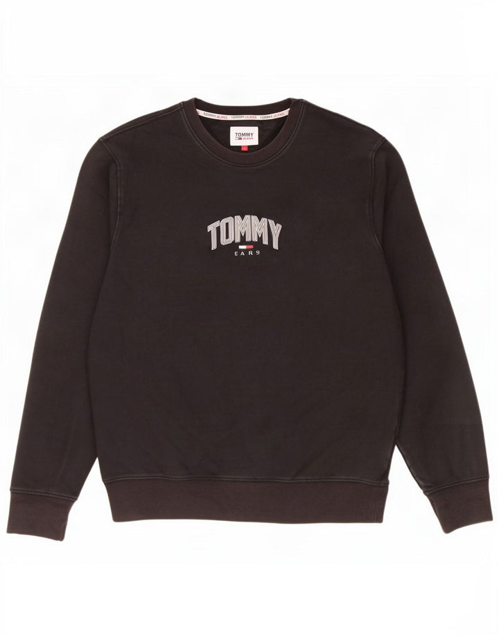 Męska bluza z grafiką Tommy Hilfiger, średnia czarna bawełna