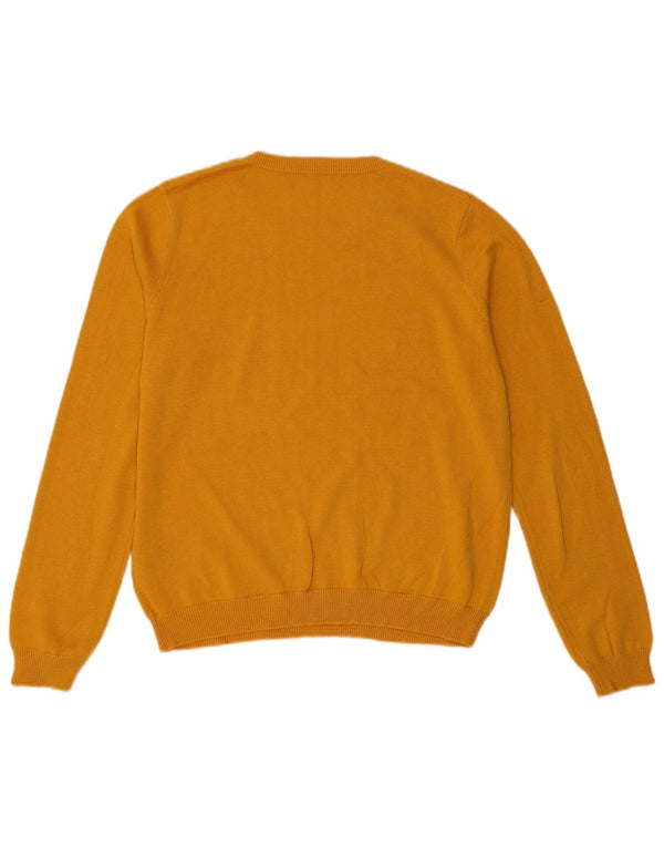 Damski sweter Oasis z graficznym wycięciem pod szyją, UK 14, średni żółty bawełniany