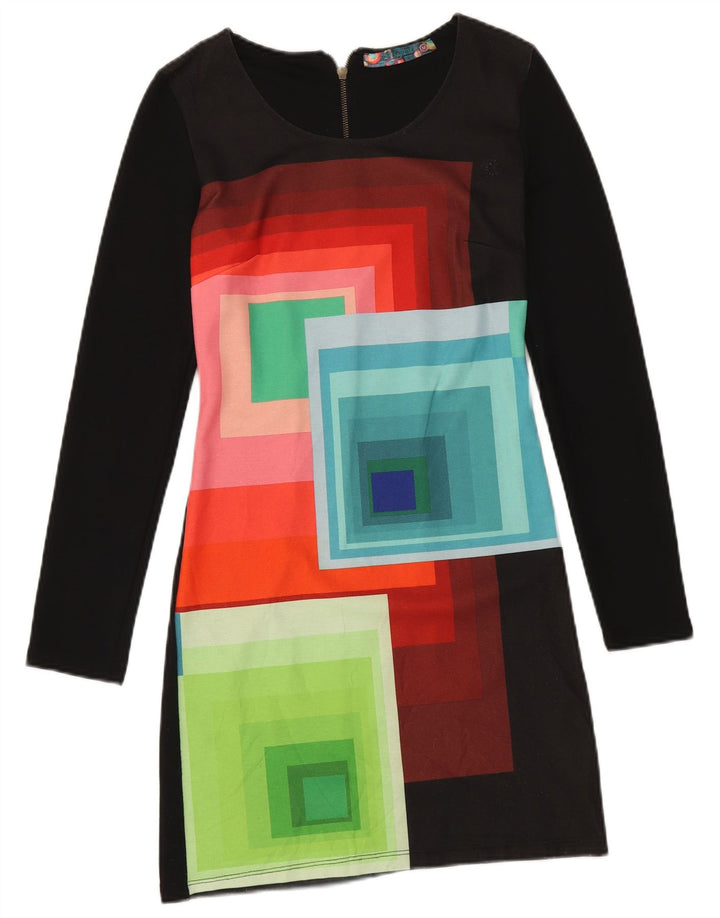 Damska sukienka podstawowa Desigual UK 12 Średni czarny geometryczny poliester