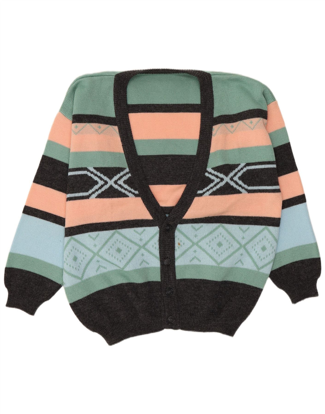 Męski sweter rozpinany VINTAGE IT 52/54 Duży, wielokolorowy Fair Isle