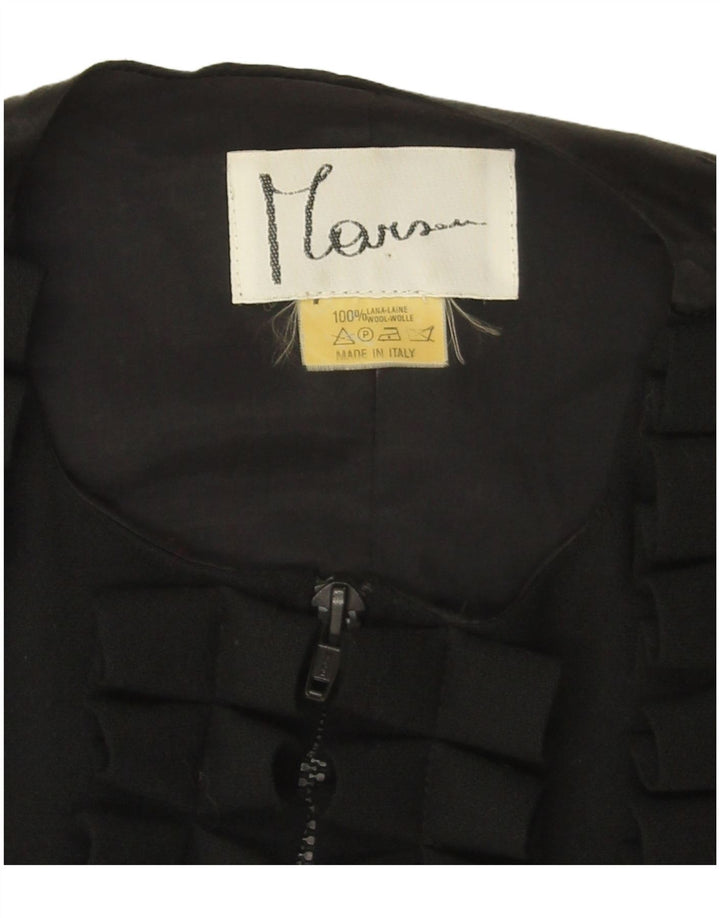 Kamizelka damska Vintage UK 16 Mała czarna wełna