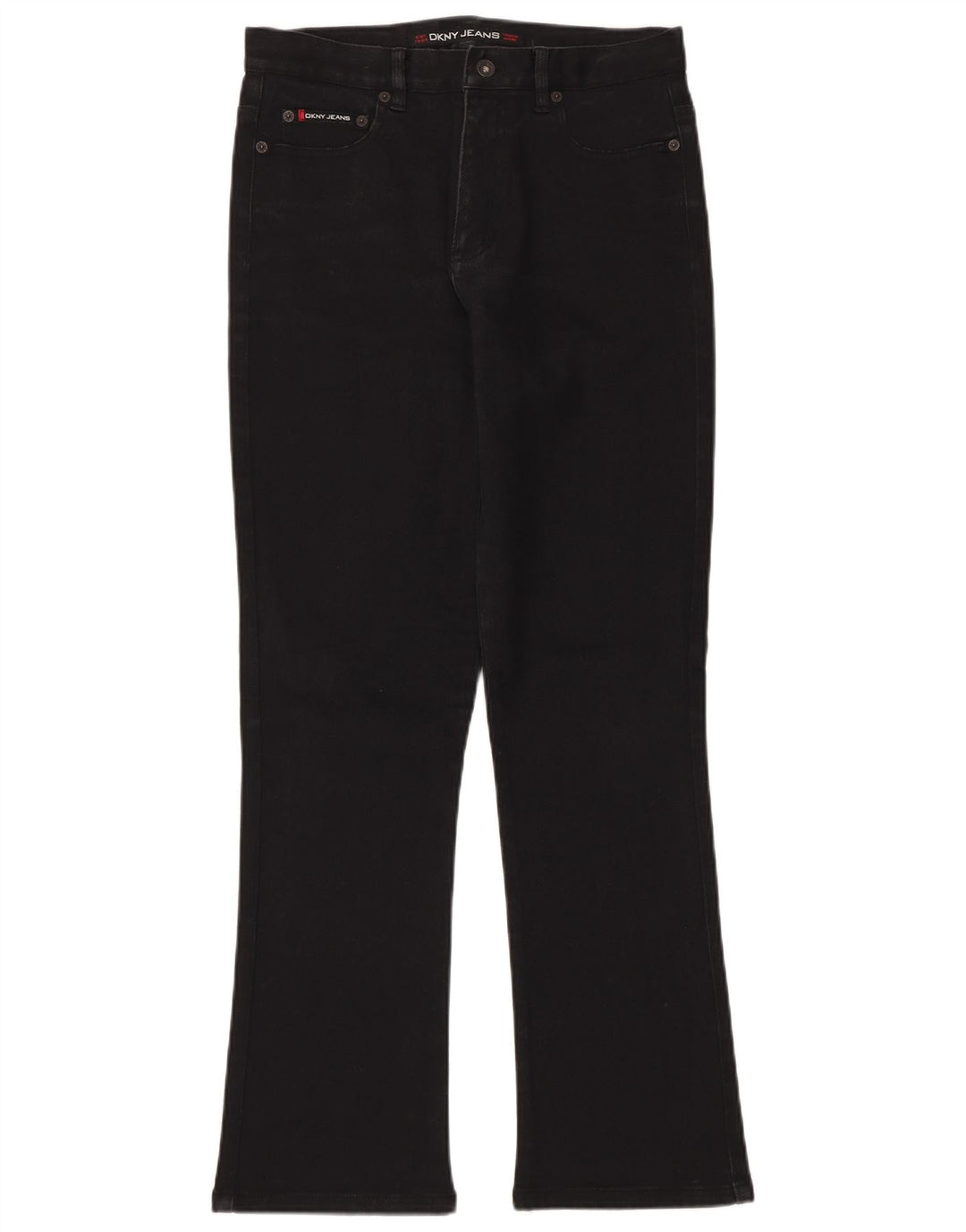 DKNY Damskie jeansy Bootcut US 10 Large W30 L30 Czarna bawełna