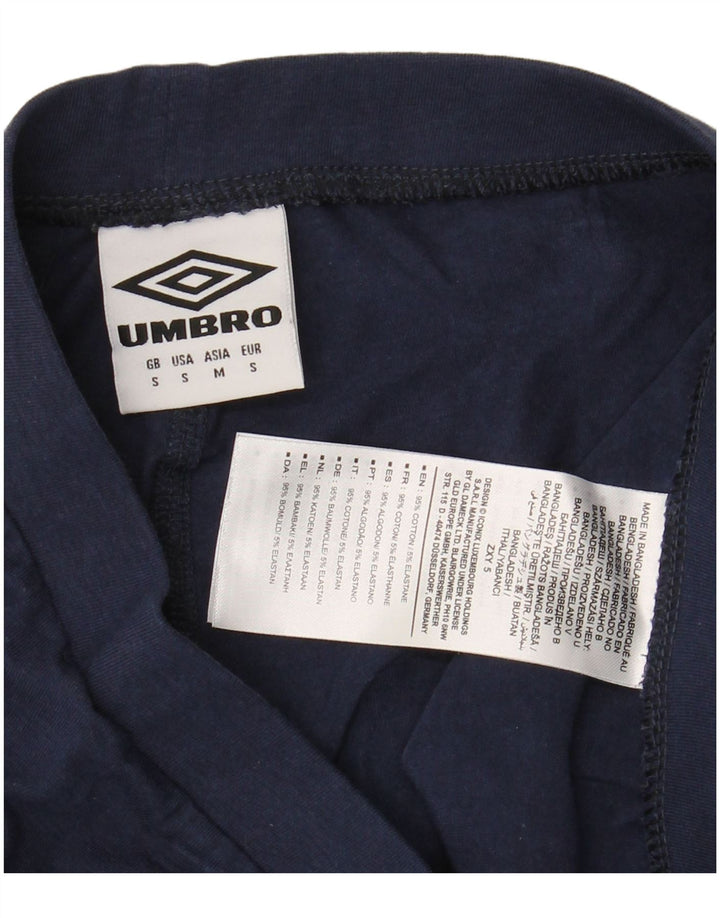 Damskie legginsy graficzne UMBRO UK 10 Smal, granatowe, bawełniane