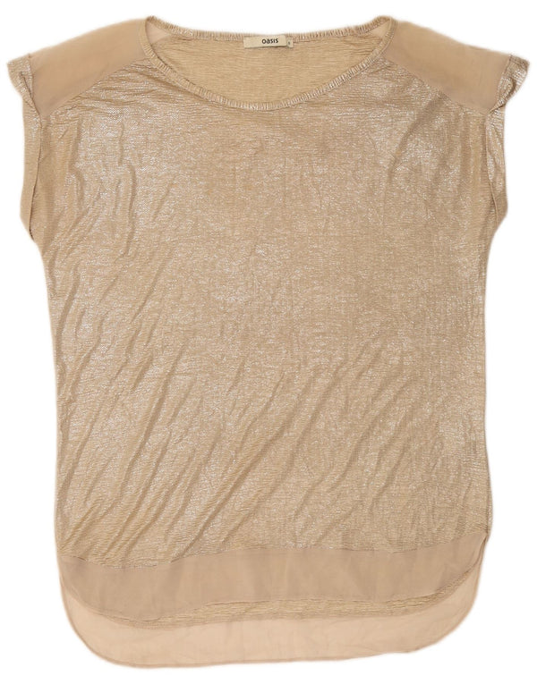 Damska bluzka oversize o przedłużonym kroju OASIS Top UK 10 Small Gold Poliester