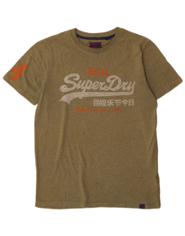 Męski T-shirt z grafiką Superdry, średni, bawełniany kolor khaki
