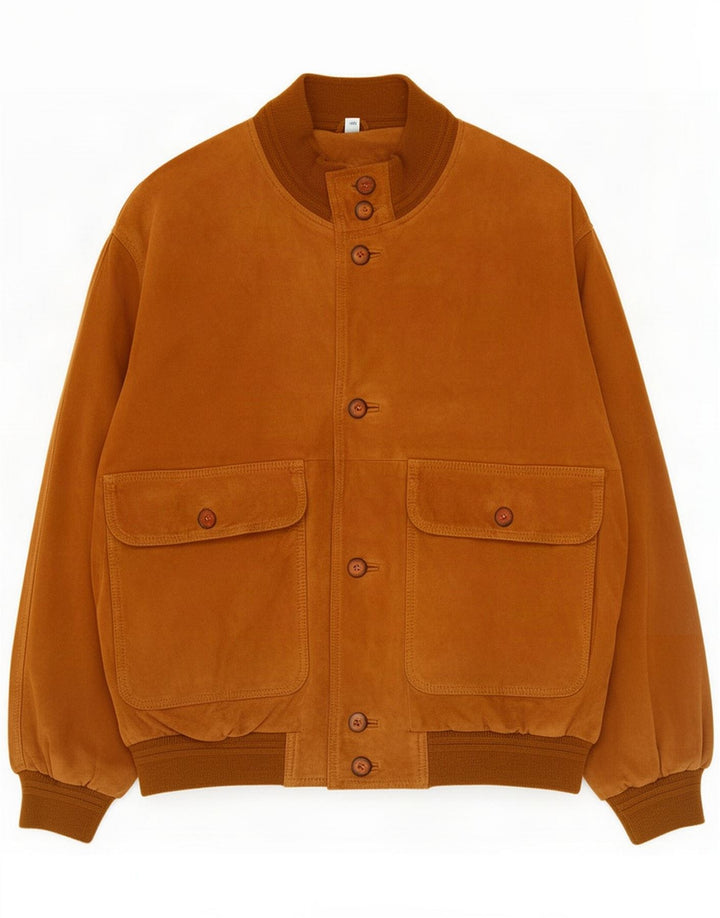 Męska zamszowa kurtka bomber w stylu vintage IT 46 Small Brown Leather