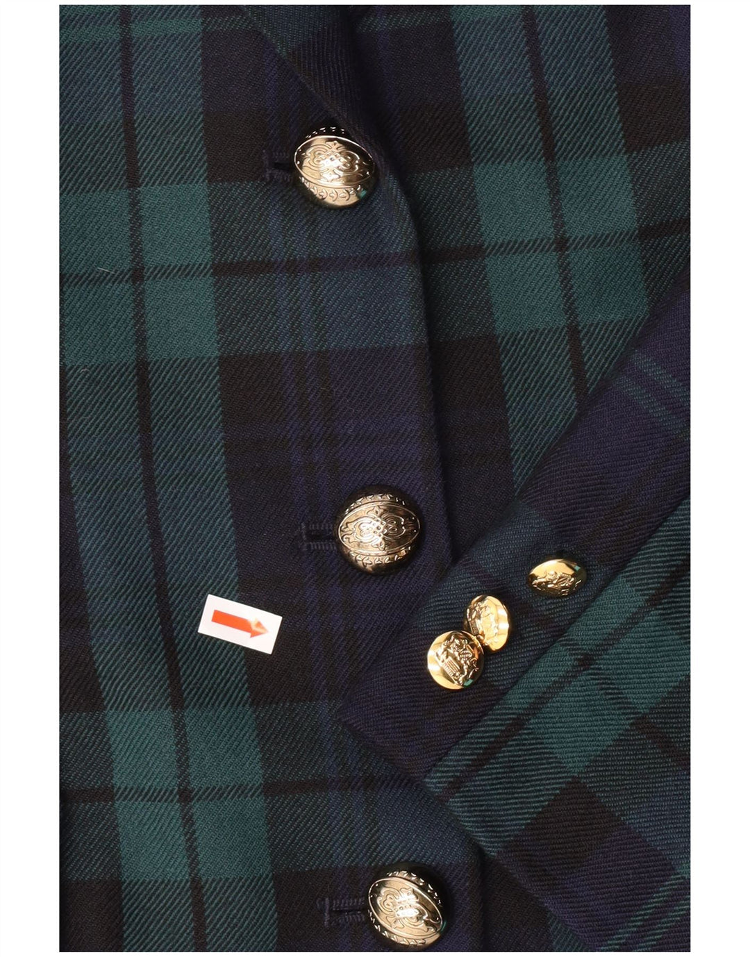 LUISA SPAGNOLI Damska marynarka IT 46 w dużą zieloną kratę, klasyczna