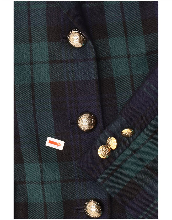 LUISA SPAGNOLI Damska marynarka IT 46 w dużą zieloną kratę, klasyczna