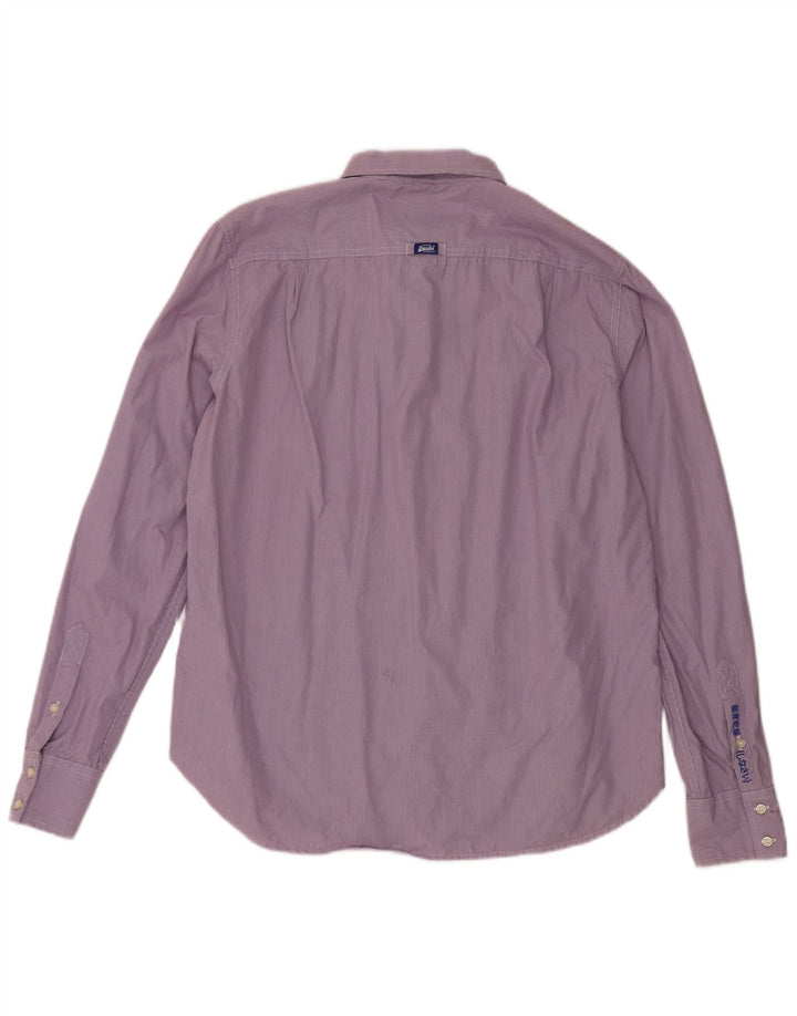 Koszula męska Superdry 2XL, bawełniana, fioletowa kratka
