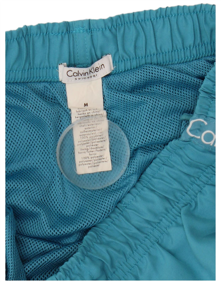 Męskie spodenki kąpielowe Calvin Klein z grafiką, średni niebieski, poliester