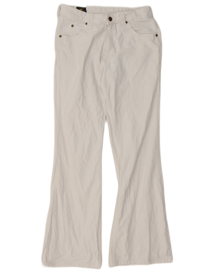 Damskie jeansy rozkloszowane Lee US 12 Large W31 L29 Biała bawełna