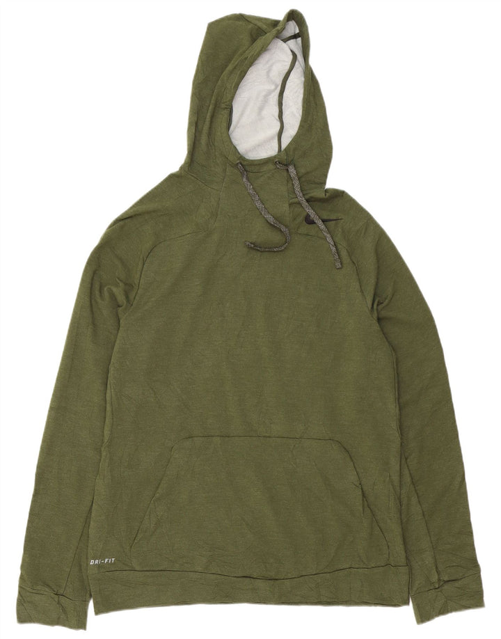 Męski sweter z kapturem Nike Dri Fit, średni khaki, sztuczny jedwab