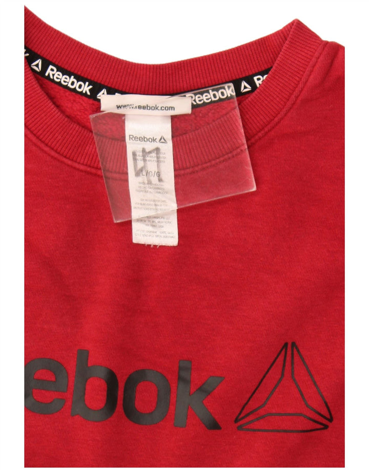 Męska bluza Reebok z grafiką, duża, bordowa, bawełniana
