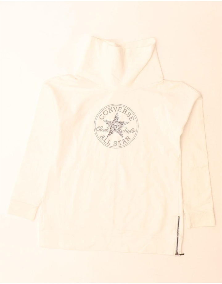 Damska bluza Converse Graphic Jumper UK 16, duża, biała bawełna