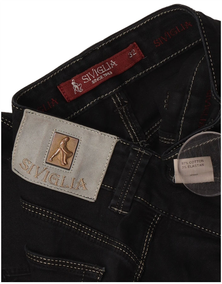 SIVIGLIA Męskie jeansy slim W32 L32 Czarna bawełna