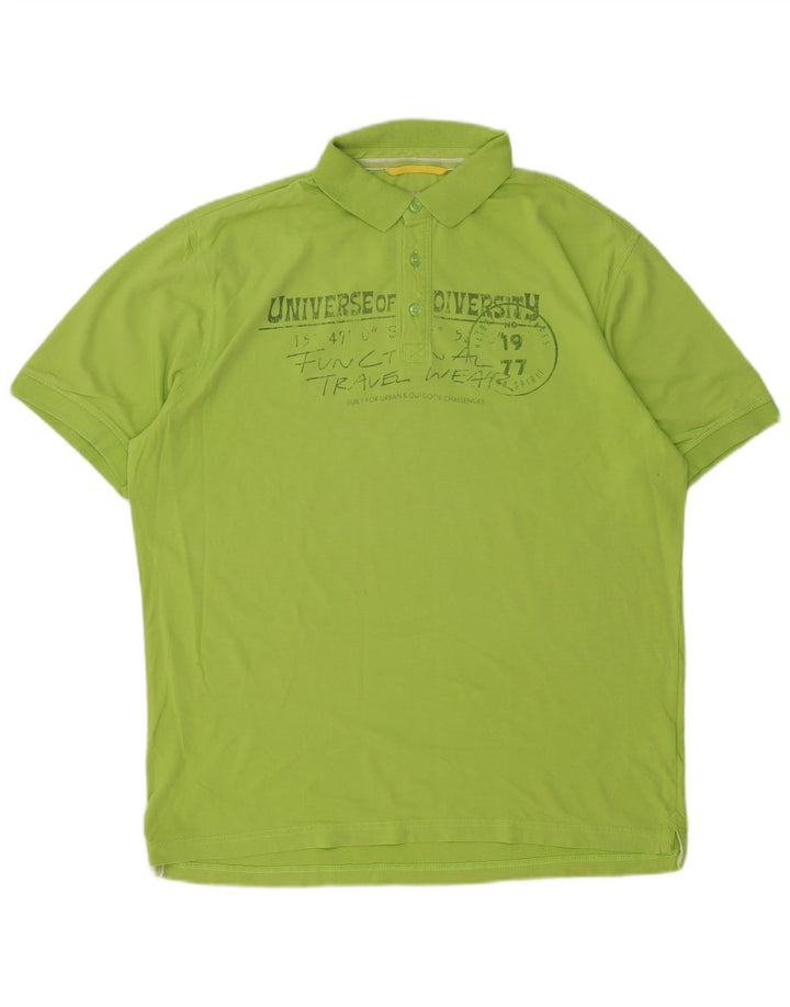 Męska koszulka polo Camel Active z grafiką XL, zielona bawełna