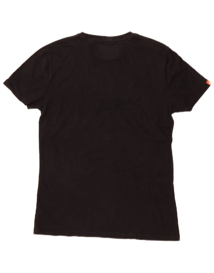 SUPERDRY Męski T-shirt Top, Mały, Czarny, Bawełniany
