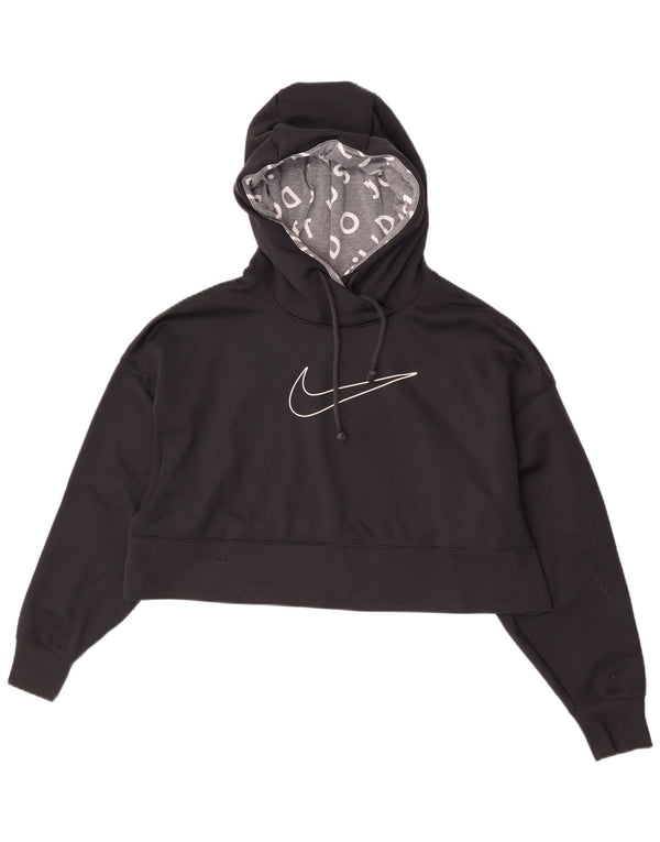 Damska bluza z kapturem Nike Dri Fit Graphic, oversize UK 14, średnia czarna