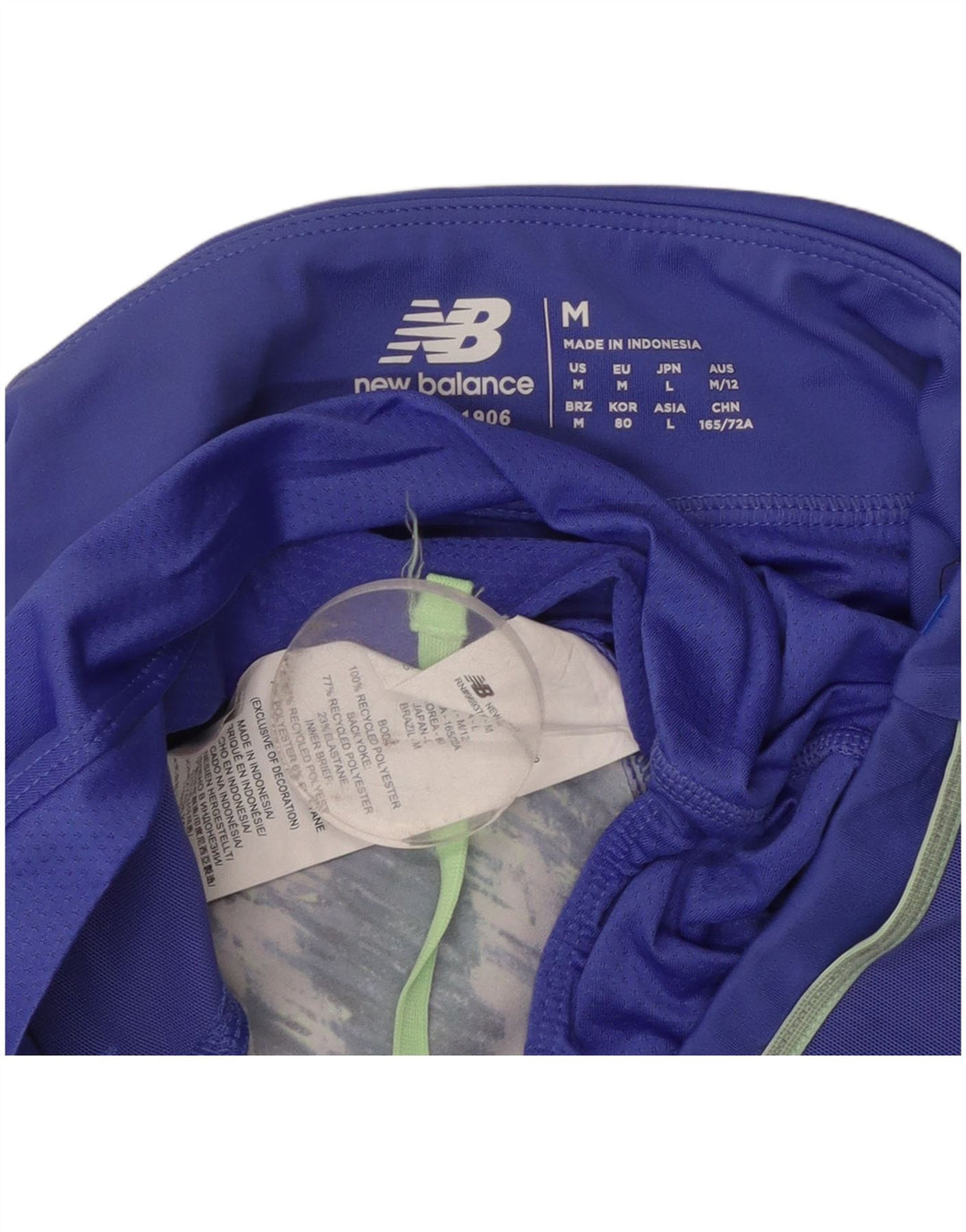 Damskie spodenki sportowe NEW BALANCE z abstrakcyjnym wzorem UK 14, średni niebieski