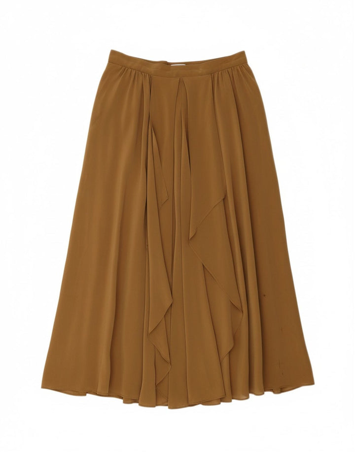 VINTAGE Womens Flared Skirt IT 38 XS W26 Brown Polyester Vintage Vintage and Second-Hand Vintage from Messina Hembry 