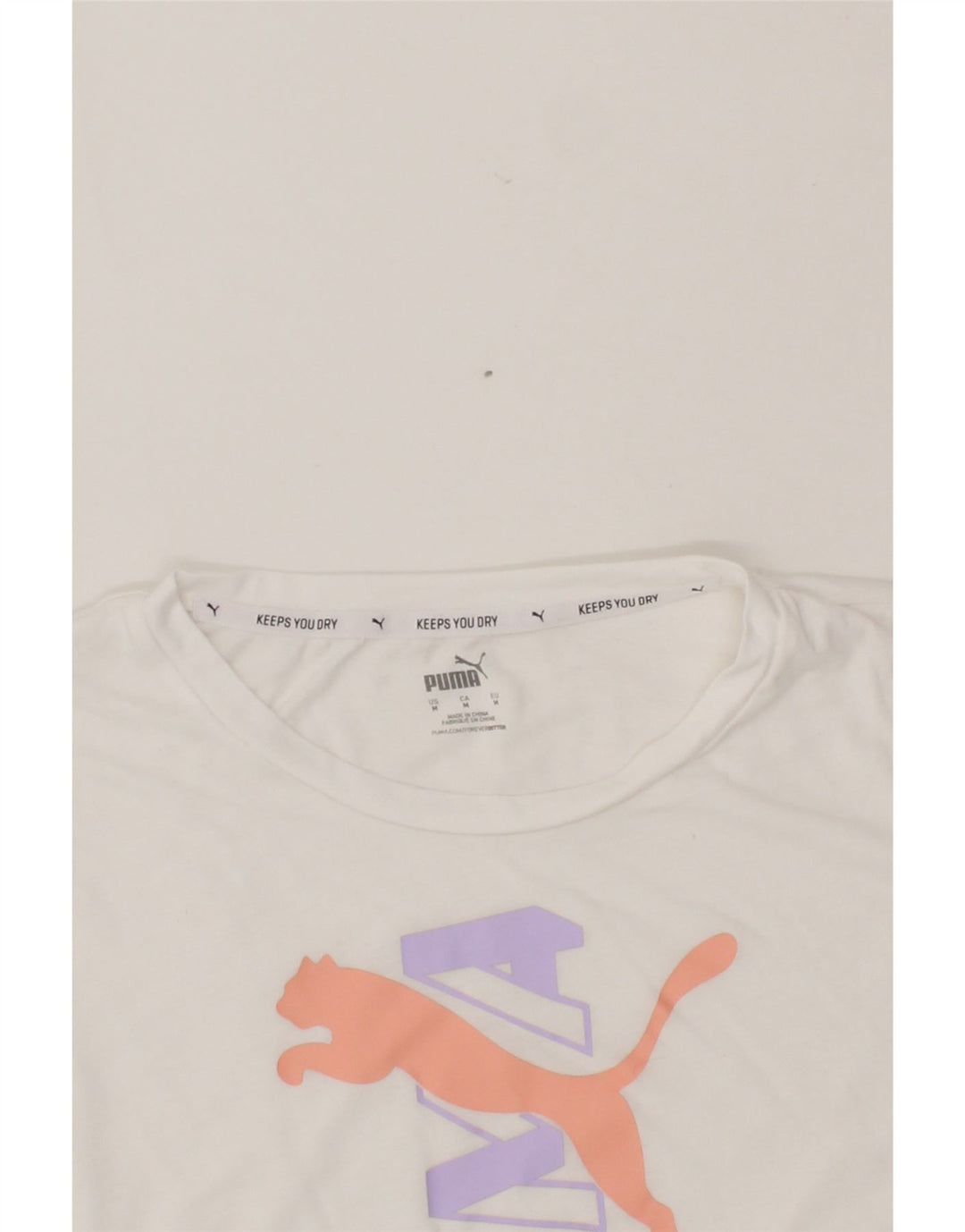 PUMA Womens Graphic T-Shirt Top UK 14 Medium White Vintage Puma and Second-Hand Puma from Messina Hembry 