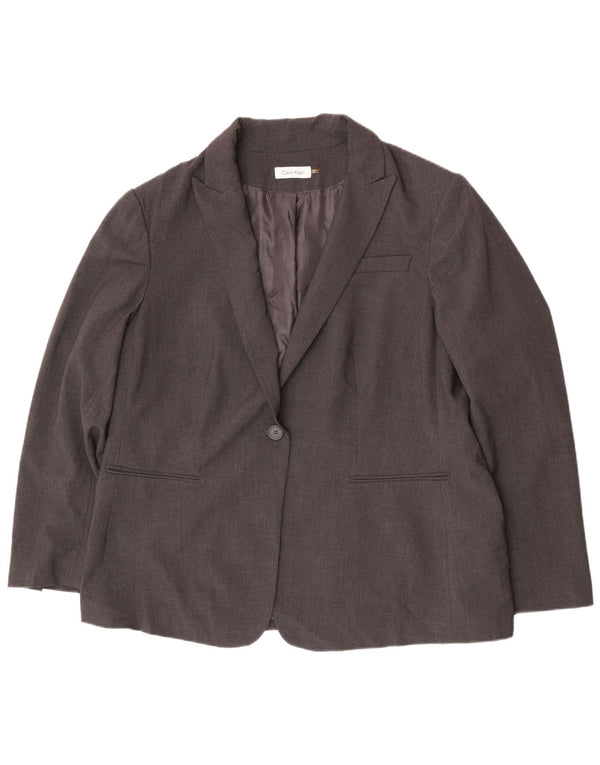 Damska marynarka Calvin Klein zapinana na 1 guzik UK 20 2XL Szary poliester