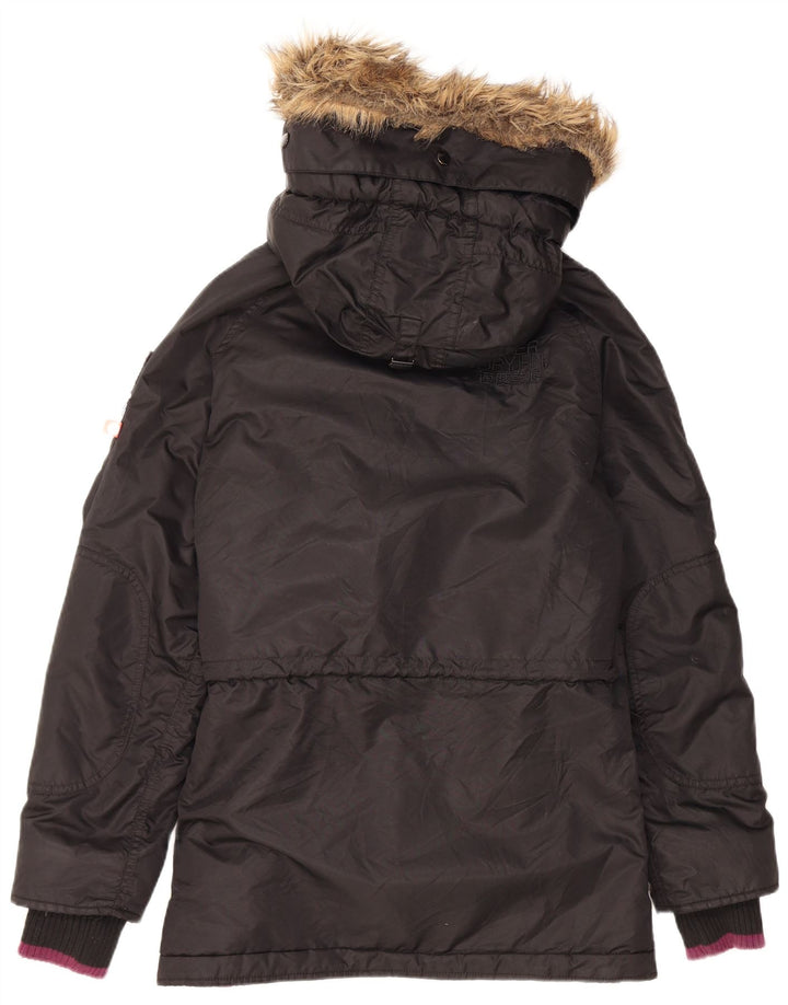 Męska wyściełana kurtka z kapturem Superdry UK 38 Średni czarny nylon