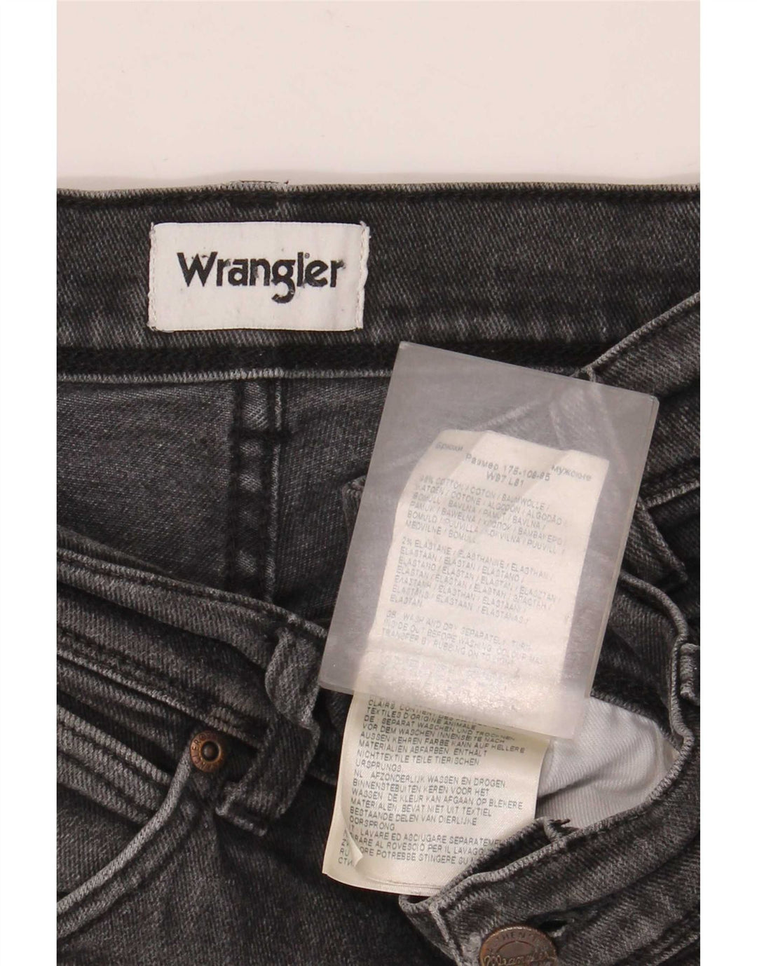 Męskie jeansy Wrangler Texas Stretch Straight W38 L32 Szara bawełna