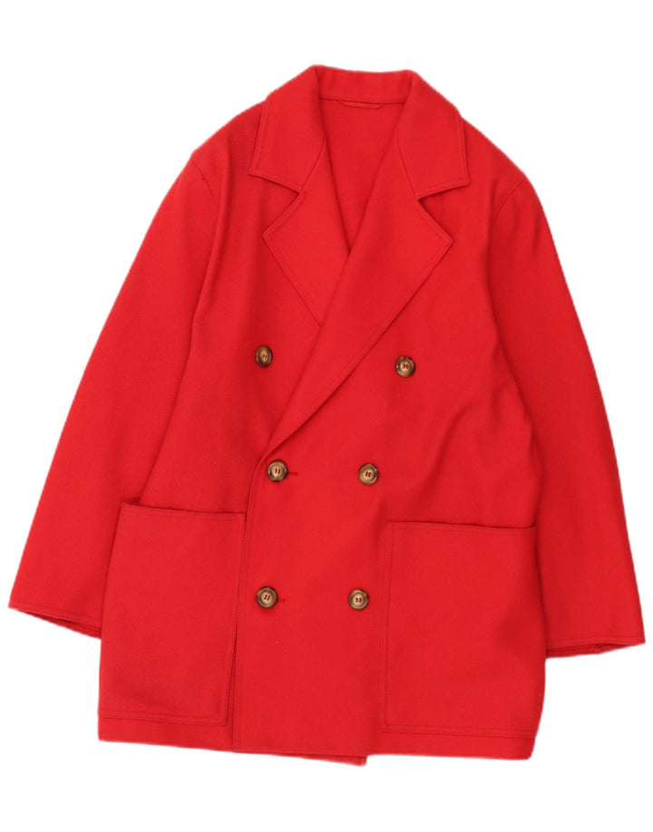 Marella Damski płaszcz oversize z podwójnymi piersiami UK 8 Small Red Wełna